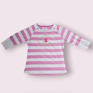 The Black Dog Sweatshirt Pink and White Striped Crewneck Size Medium Nautical